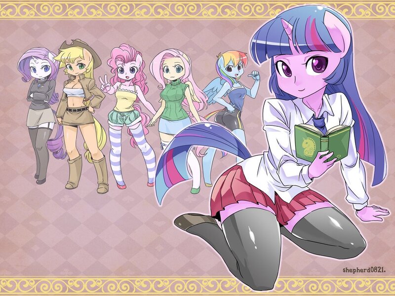 Ponies in School Uniforms — Purple