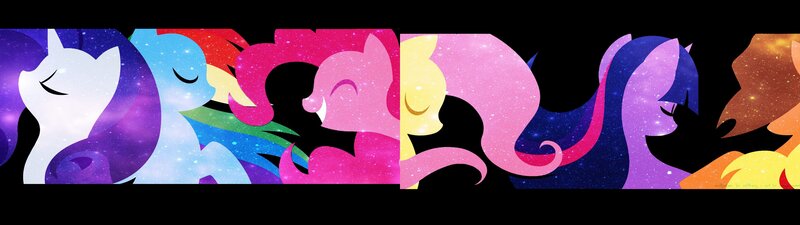Ponies in Silhouette — Purple, Serene