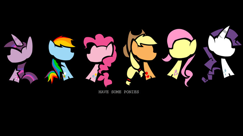 ponies in silhouette