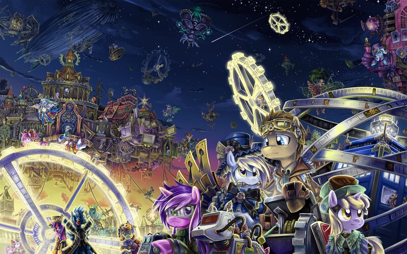 Ponies in Steampunk City