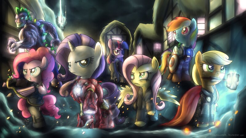 Ponies in Superhero Costumes