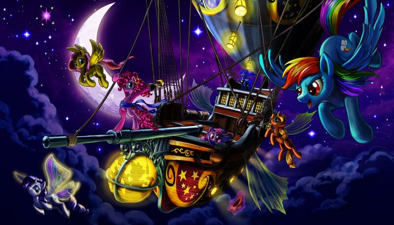 ponies on a flying ship