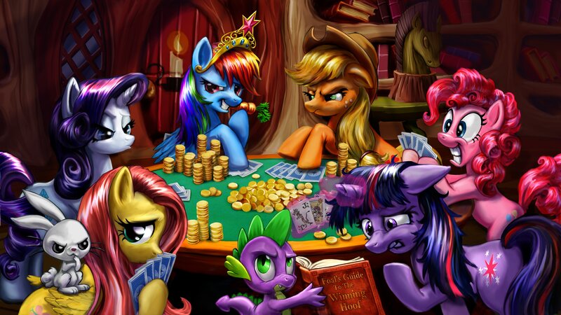ponies playing poker