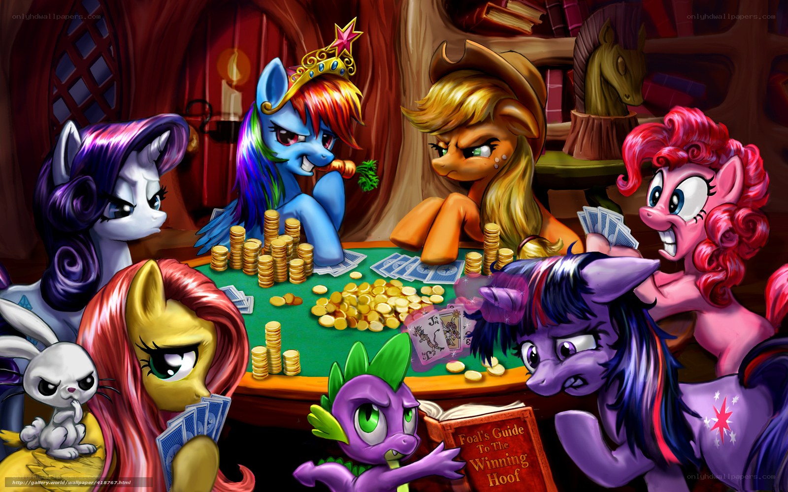 ponies playing poker