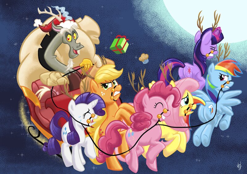 Ponies Pulling Sleigh