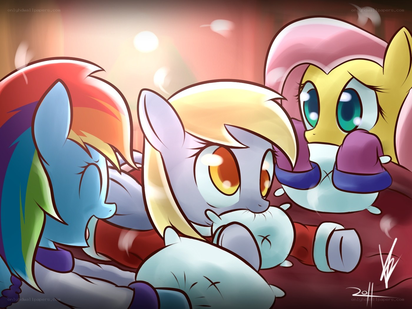 ponies sleeping together
