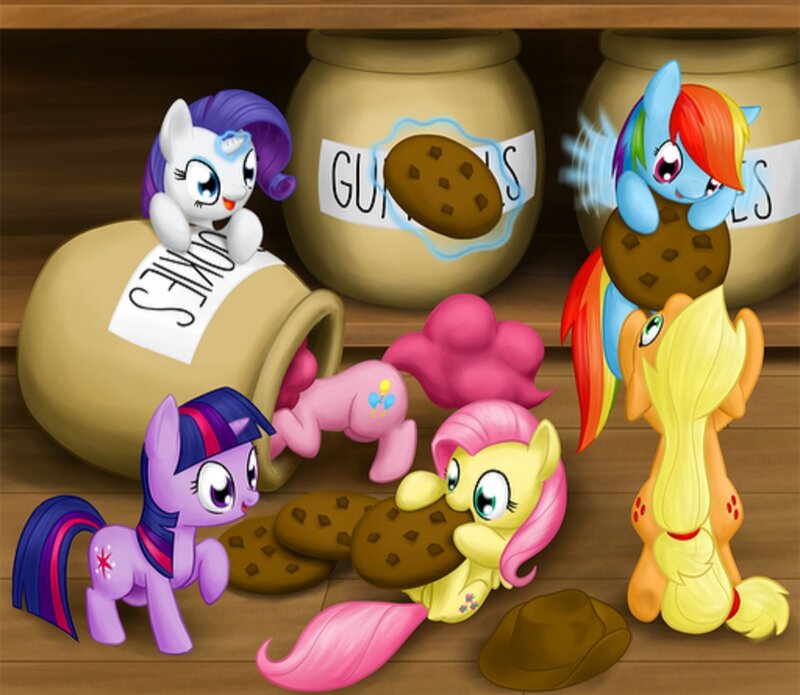 Ponies Stealing Cookies