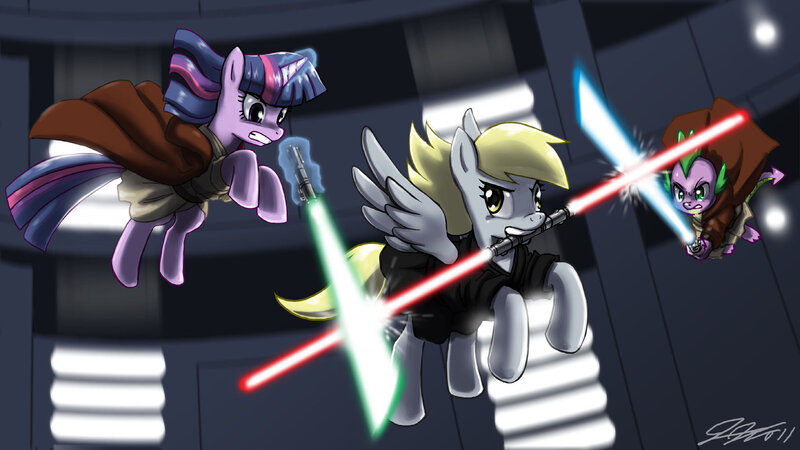 ponies with lightsabers