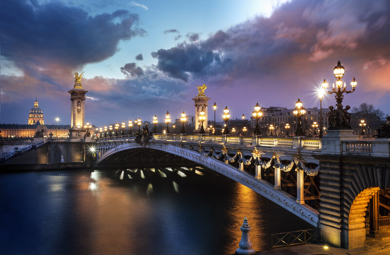 Pont Alexandre III Bridge — Blue, Dramatic