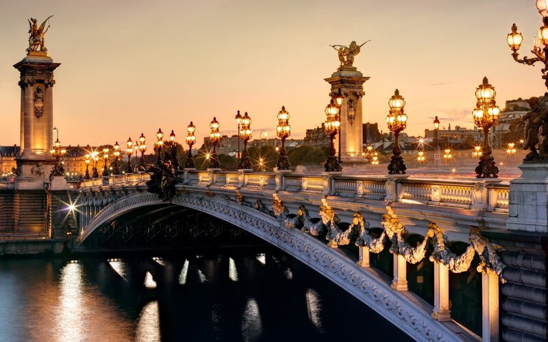 Pont Alexandre III Bridge — Gold, Serene, Sunset
