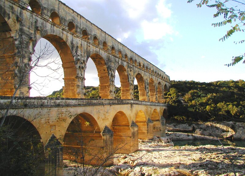 Pont Du Gard Aqueduct — Beige