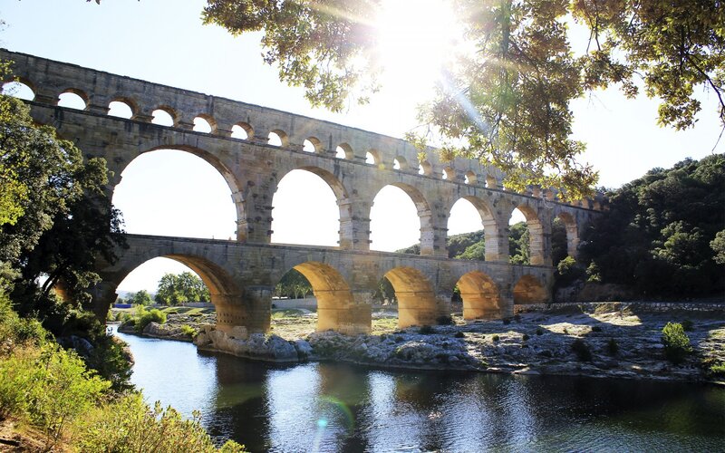 Pont Du Gard Aqueduct — Blue, Serene