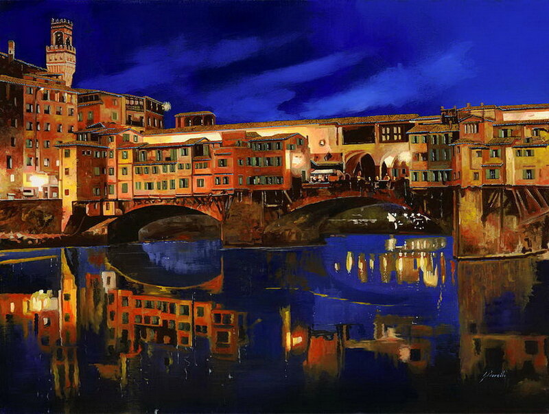 Ponte Vecchio at Night — Blue