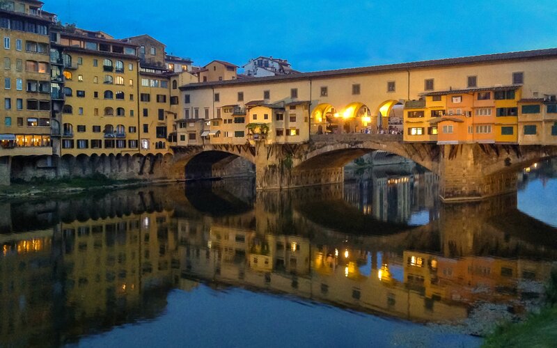 Ponte Vecchio Bridge — Blue, Serene, Night