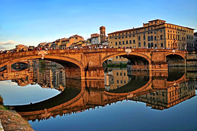 Ponte Vecchio Bridge — Blue, Serene, Sunset, Photograph