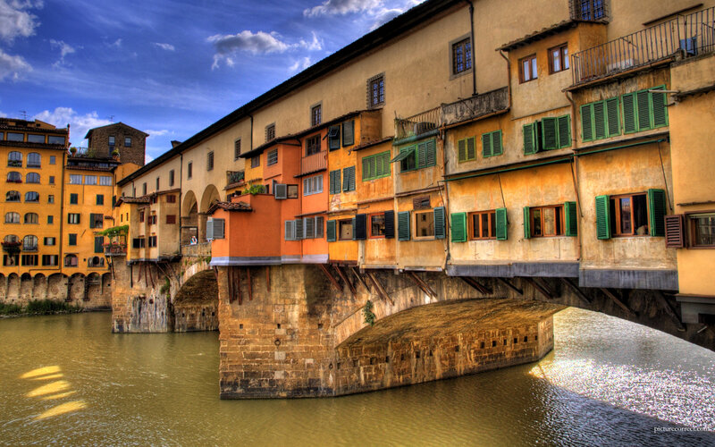 Ponte Vecchio Bridge — Yellow, Dramatic, Afternoon, Photograph