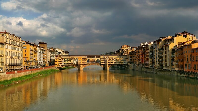 Ponte Vecchio Bridge — Yellow, Dramatic, Afternoon