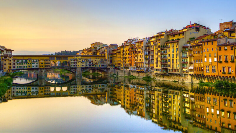 Ponte Vecchio Bridge — Yellow, Serene, Sunset