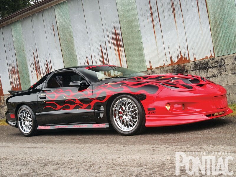 Pontiac Firebird with flame decals