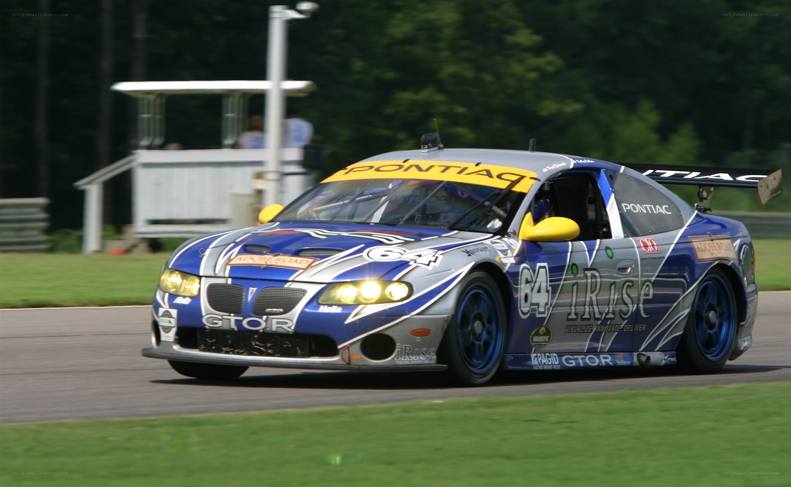 Pontiac race car on track