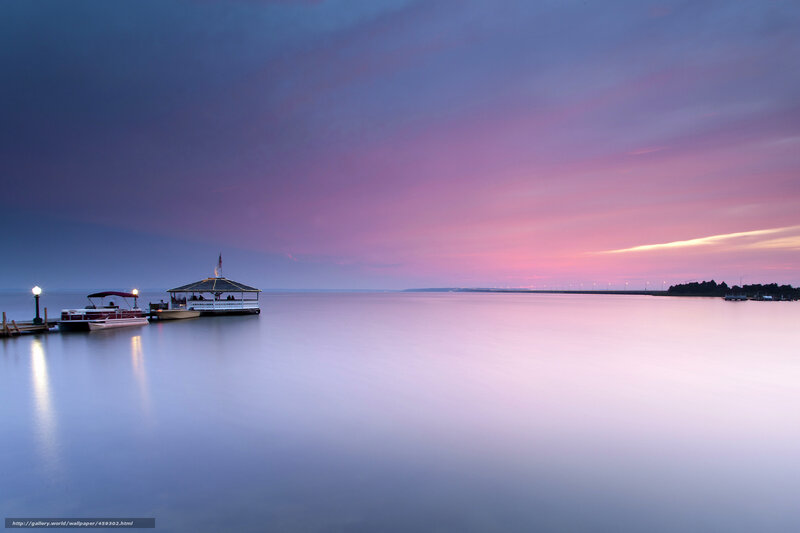 Pontoon Boat at Dock — Purple