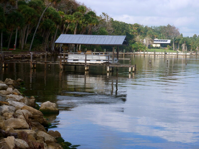 Pontoon Boat at Dock