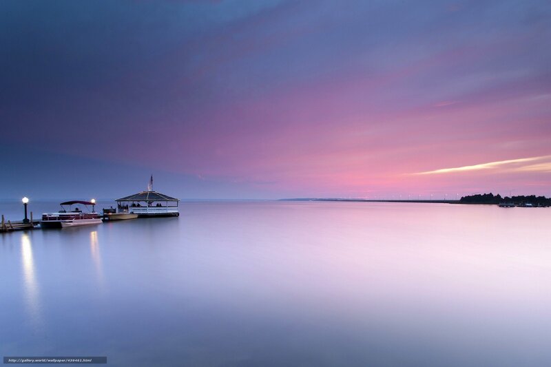 Pontoon Boat at Sunset — Purple