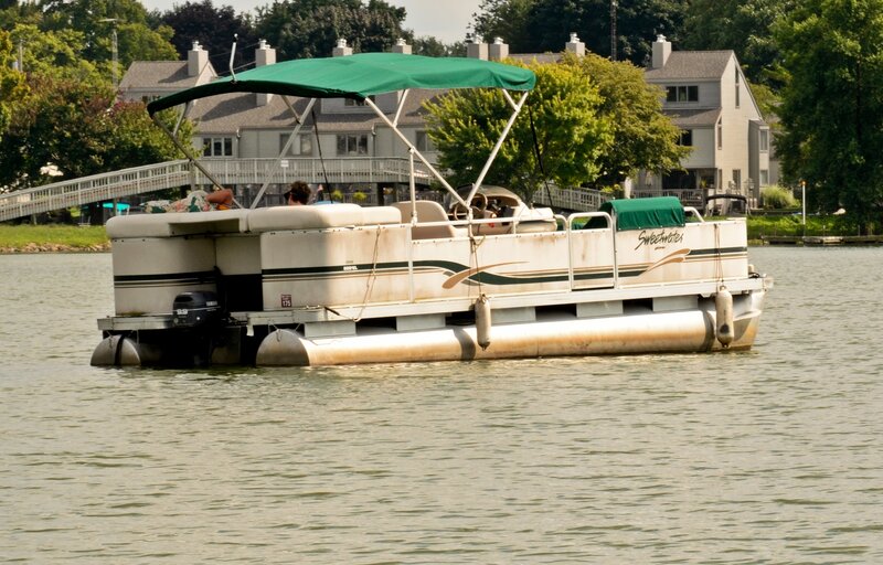 Pontoon Boat on Water