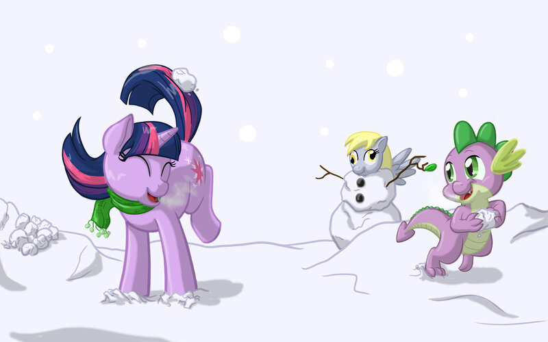 Pony and Dragon in Snow