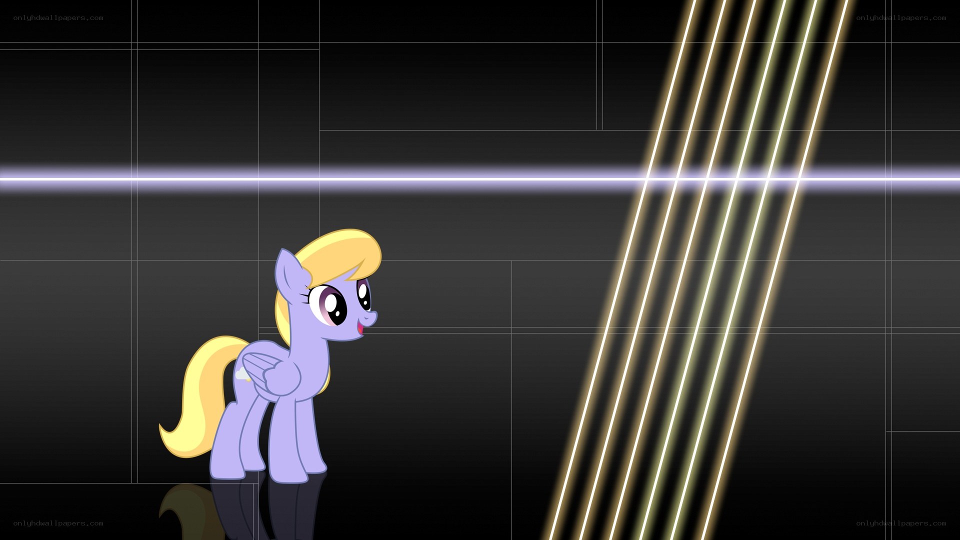 pony character in a dark room