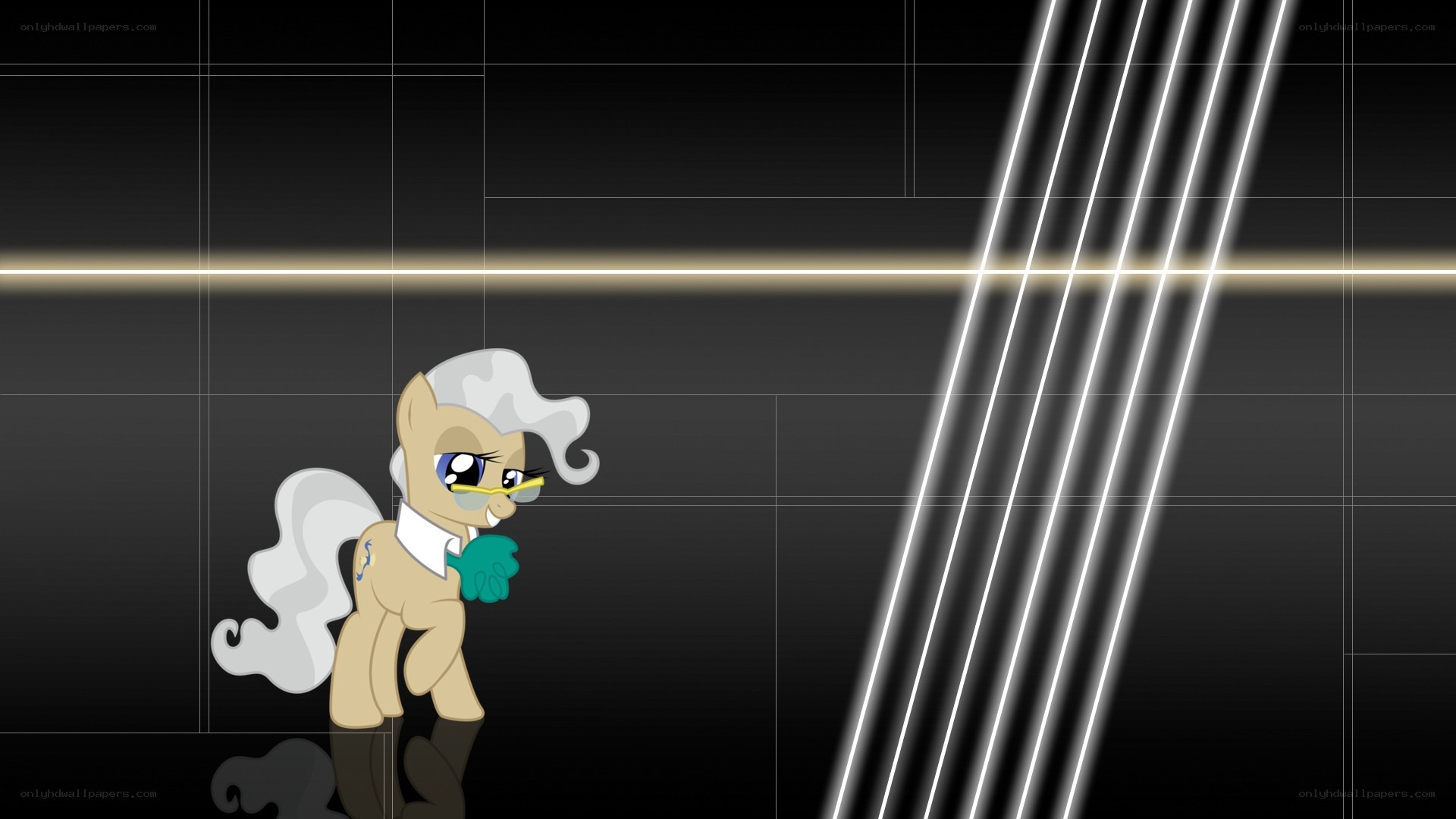 pony character in a dark room