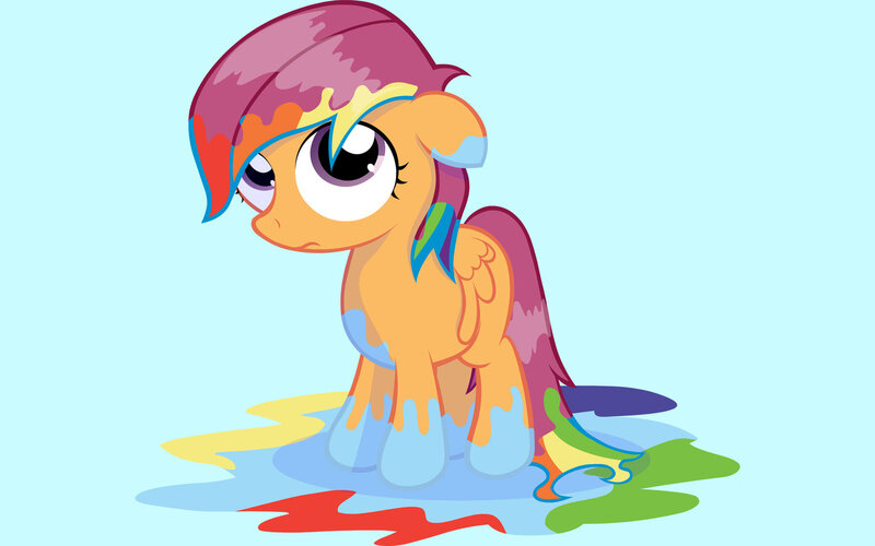 Pony Covered in Paint