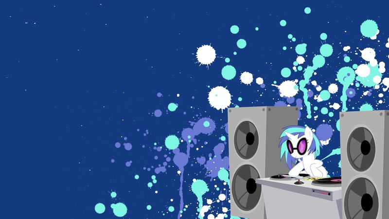 Pony Dj at Turntable — Blue, Energetic