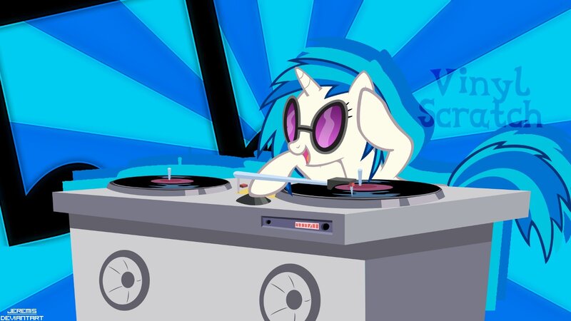 Pony Dj at Turntables — Blue