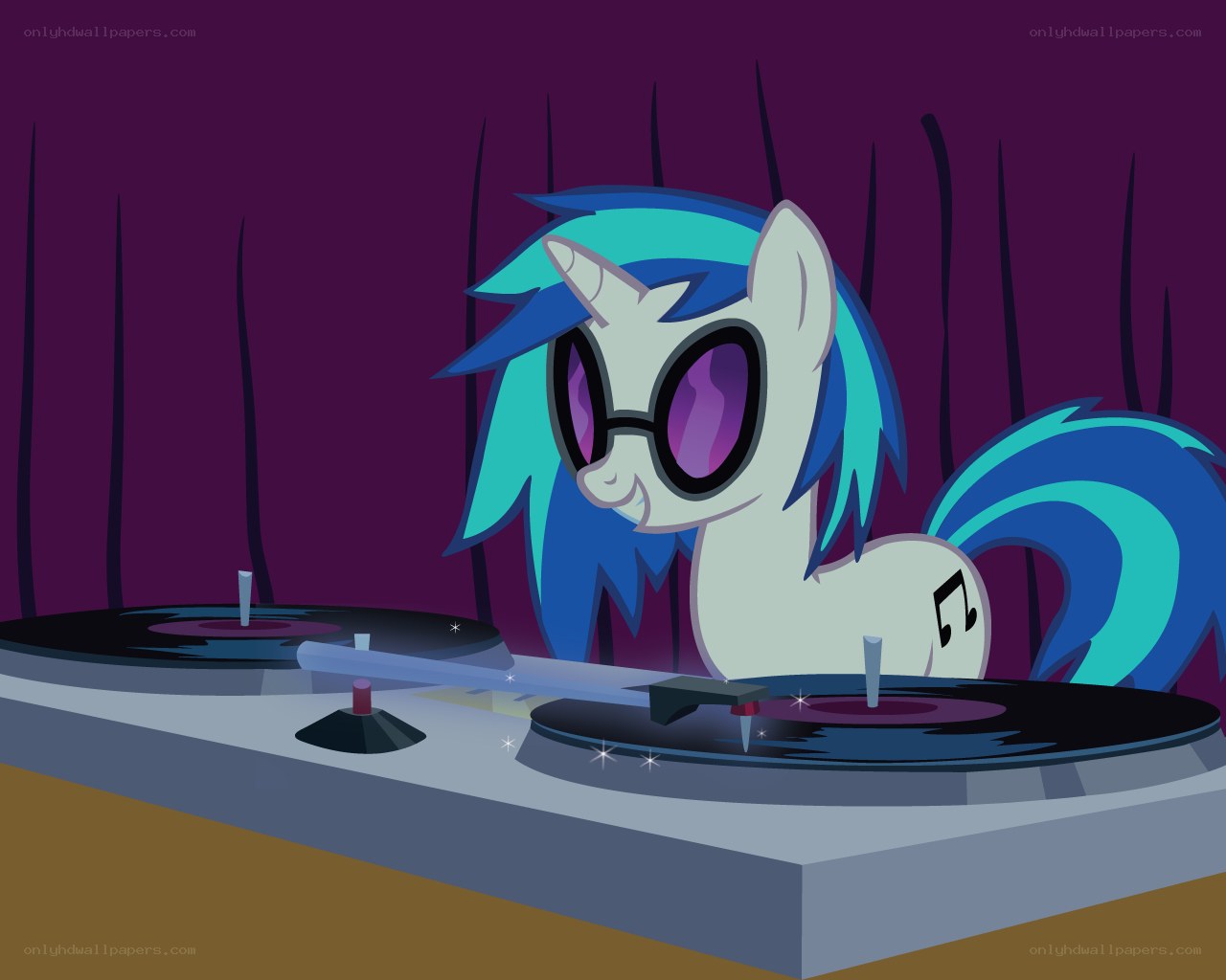 pony dj at turntables