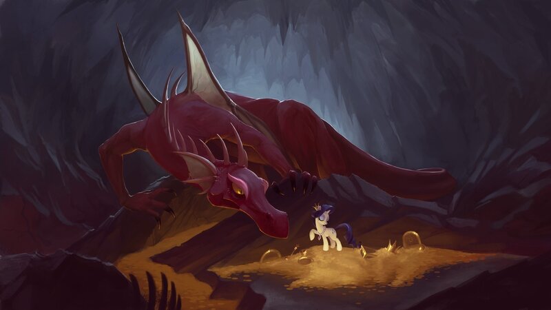 Pony Facing Red Dragon