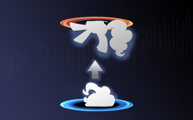 pony falling through a portal