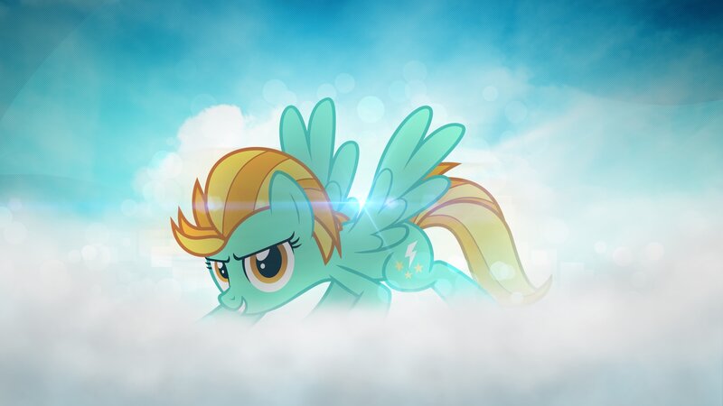 Pony Flying Through Clouds — Blue