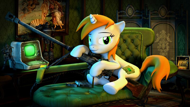 Pony Holding Rifle