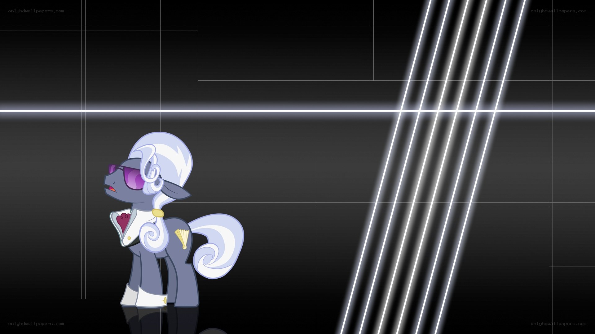 pony in a dark room