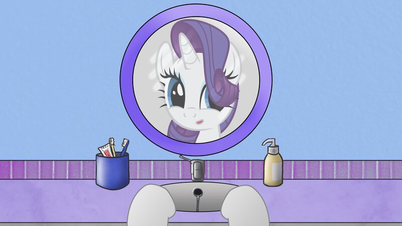 Pony in Bathroom Mirror