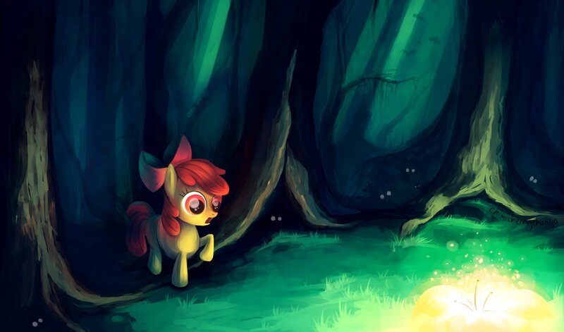 Pony in Dark Forest — Green