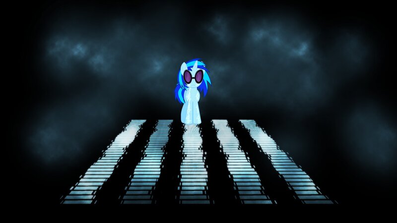 pony on a glowing path
