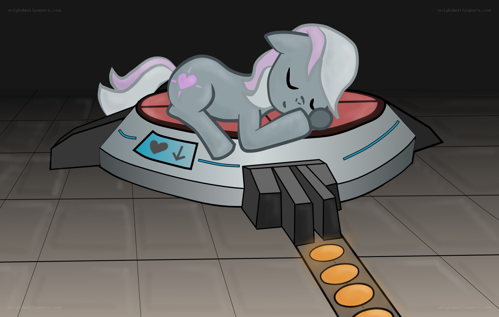 pony on a medical bed