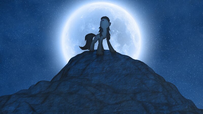 Pony on a Mountain — Blue