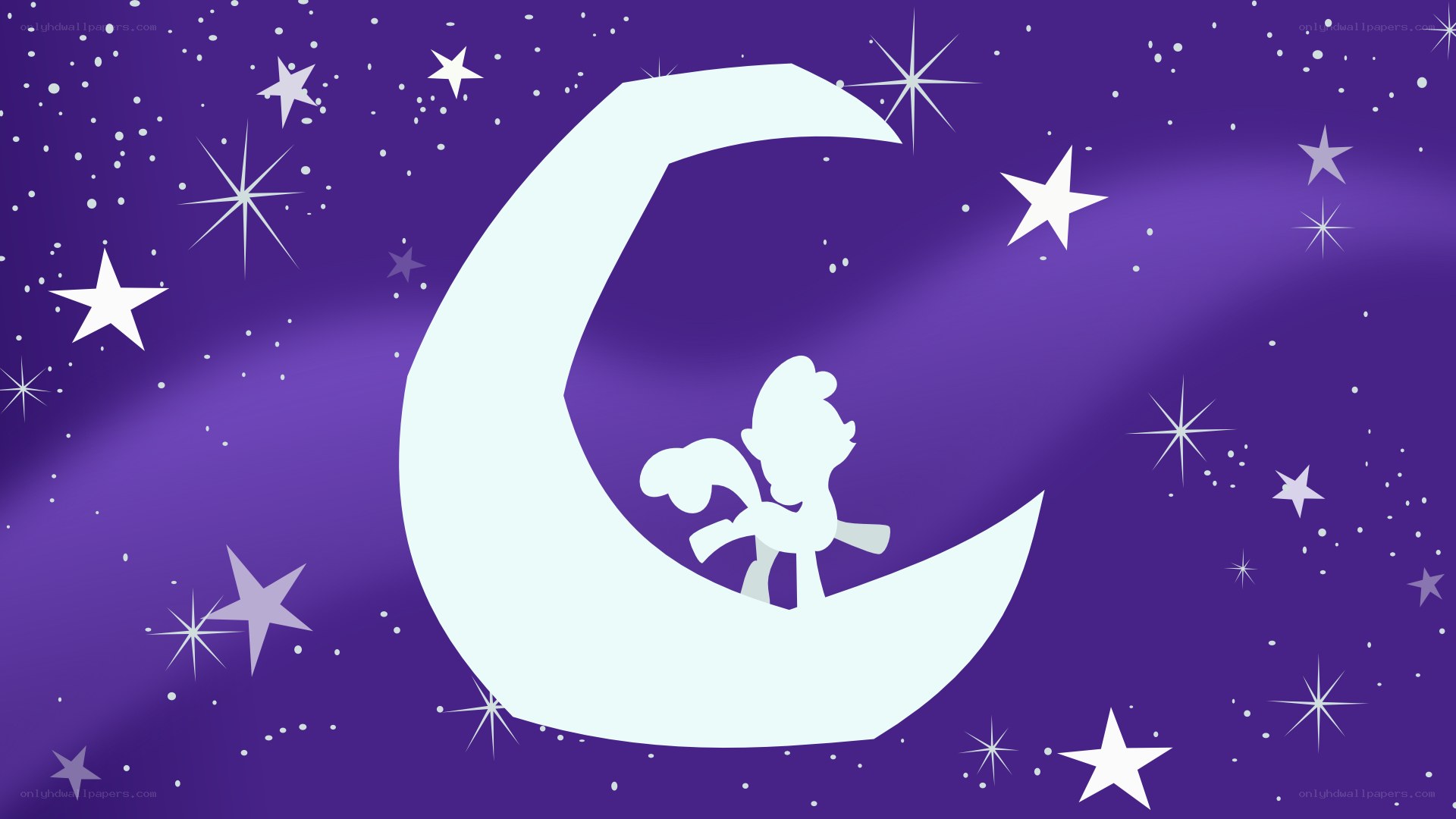 pony on crescent moon
