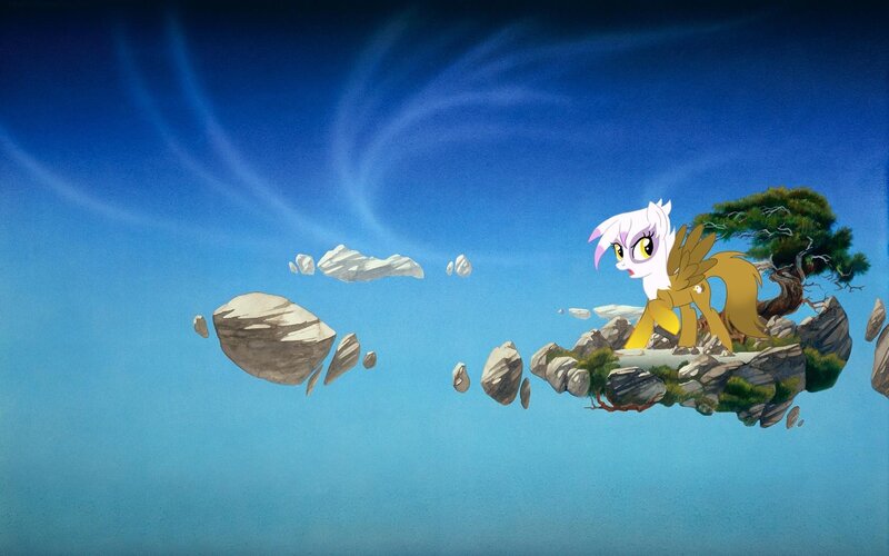 pony on floating island