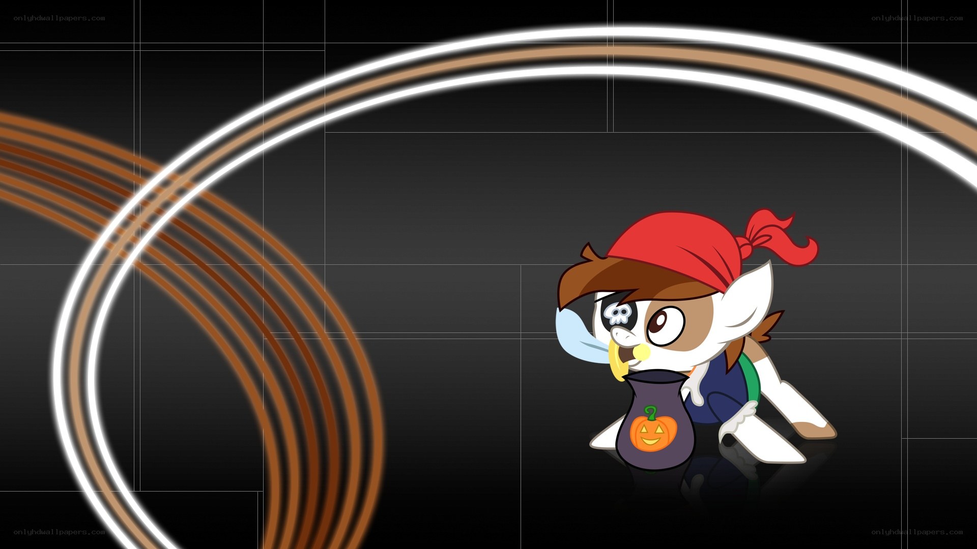 Pony pirate with pumpkin bag