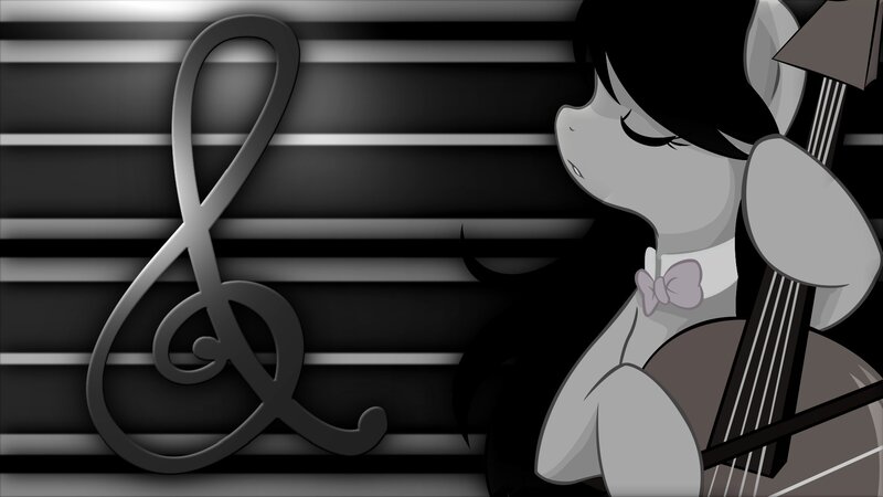 Pony Playing Cello — Black, Calm