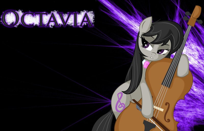Pony Playing Cello — Black, Dramatic, Digital Art, Music Note